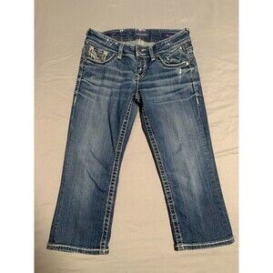 Vigoss Blue Silver Capri Pants with Contrast Stitching Size 1